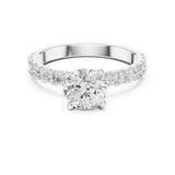 Round Lab Grown Diamond Pave Engagement Ring