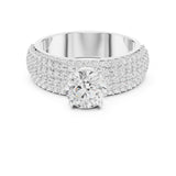 Round Lab Grown Diamond Pave Engagement Ring