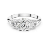 Round Lab Grown Diamond Three-Stone Engagement Ring