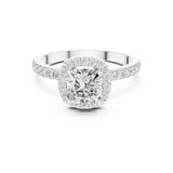 Cushion Lab Grown Diamond Halo Engagement Ring