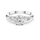 Round Lab Grown Diamond Three-Stone Engagement Ring