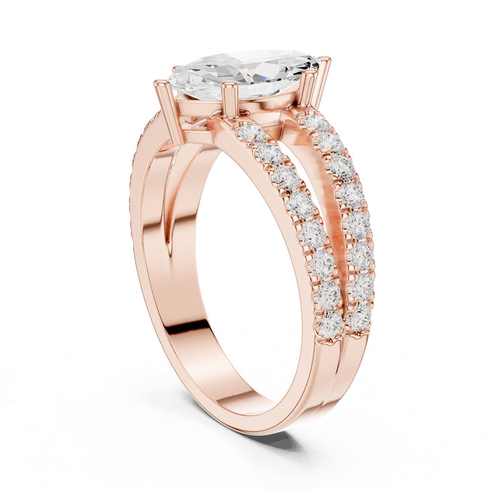 Marquise Lab Grown Diamond Split-Shank Engagement Ring yellow gold video