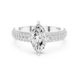 Marquise Lab Grown Diamond Pave Engagement Ring