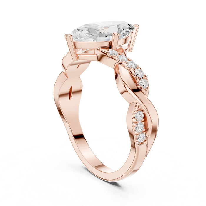 Marquise Lab Grown Diamond Twisted Engagement Ring yellow gold video