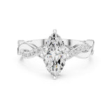Marquise Lab Grown Diamond Twisted Engagement Ring