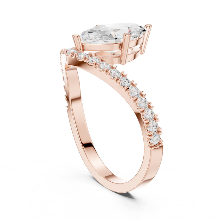 Marquise Lab Grown Diamond Side-Stone Engagement Ring yellow gold video