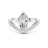 Marquise Lab Grown Diamond Side-Stone Engagement Ring