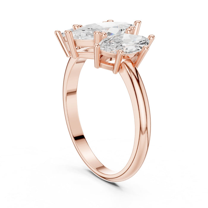Marquise Lab Grown Diamond Three-Stone Engagement Ring yellow gold video