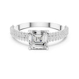 Princess Lab Grown Diamond Pave Engagement Ring