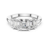 Emerald Lab Grown Diamond Three-Stone Engagement Ring