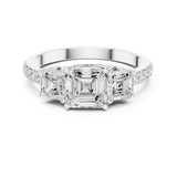 Princess Lab Grown Diamond Three-Stone Engagement Ring