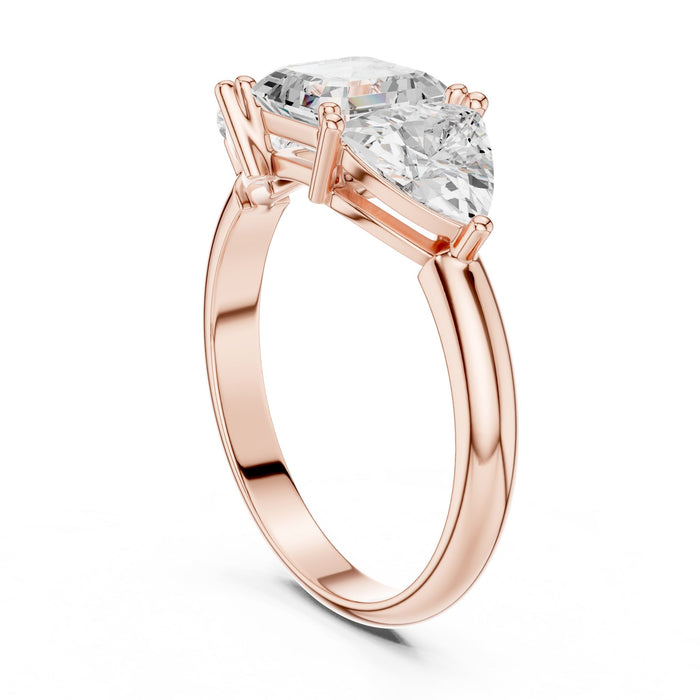 Princess Lab Grown Diamond Three-Stone Engagement Ring yellow gold video