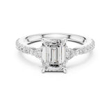 Emerald Lab Grown Diamond Three-Stone Engagement Ring