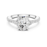 Oval Lab Grown Diamond Three-Stone Engagement Ring