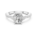 Radiant Lab Grown Diamond Three-Stone Engagement Ring