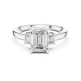 Emerald Lab Grown Diamond Three-Stone Engagement Ring