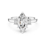 Marquise Lab Grown Diamond Three-Stone Engagement Ring