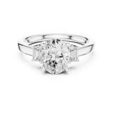 Oval Lab Grown Diamond Three-Stone Engagement Ring