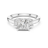 Princess Lab Grown Diamond Three-Stone Engagement Ring