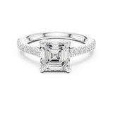 Asscher Lab Grown Diamond Pave Engagement Ring