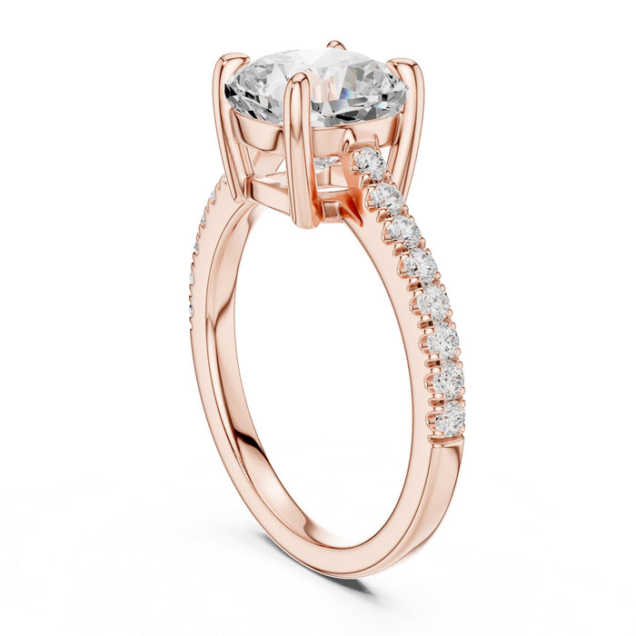 Cushion Lab Grown Diamond Pave Engagement Ring yellow gold video