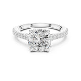 Cushion Lab Grown Diamond Pave Engagement Ring