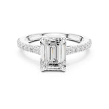 Emerald Lab Grown Diamond Pave Engagement Ring