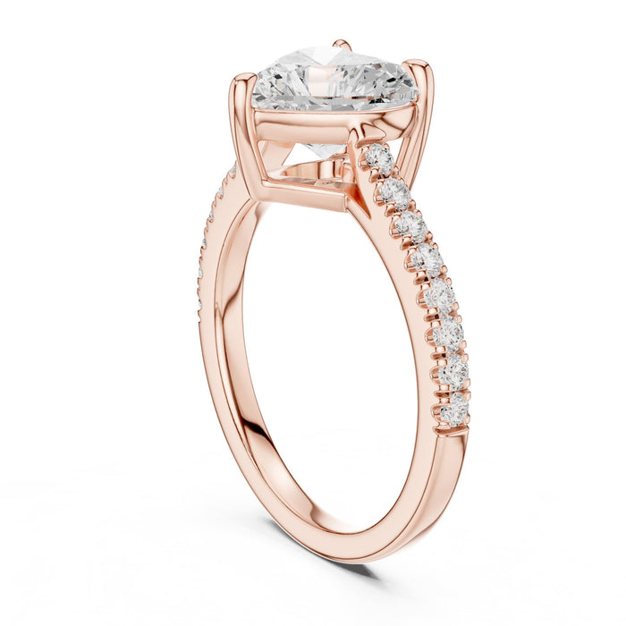 Heart Lab Grown Diamond Side-Stone Engagement Ring yellow gold video