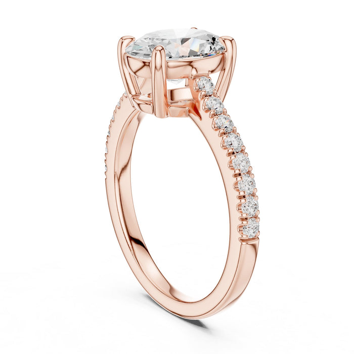 Oval Lab Grown Diamond Pave Engagement Ring yellow gold video