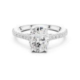 Oval Lab Grown Diamond Pave Engagement Ring