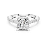 Princess Lab Grown Diamond Pave Engagement Ring