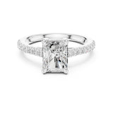 Emerald Lab Grown Diamond Side-Stone Engagement Ring