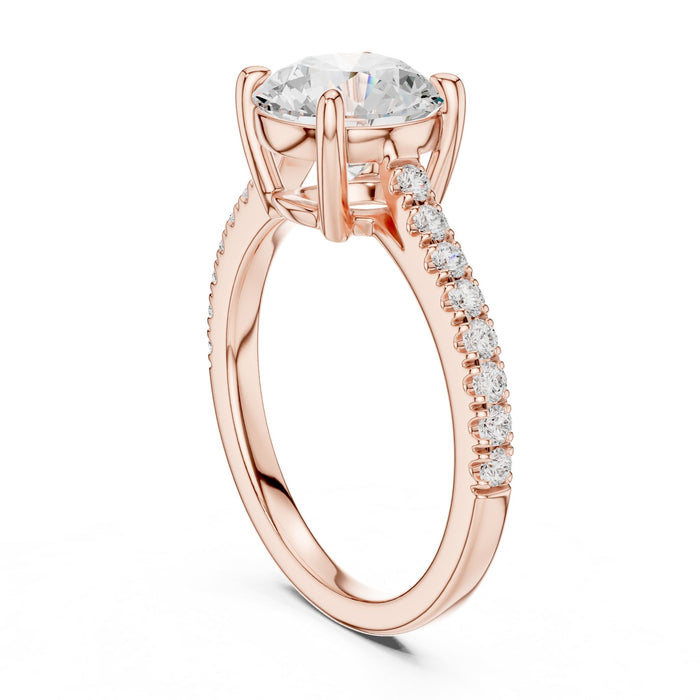 Round Lab Grown Diamond Side-Stone Engagement Ring yellow gold video