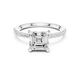 Princess Lab Grown Diamond Pave Engagement Ring