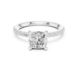 Cushion Lab Grown Diamond Pave Engagement Ring