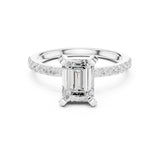 Emerald Lab Grown Diamond Pave Engagement Ring