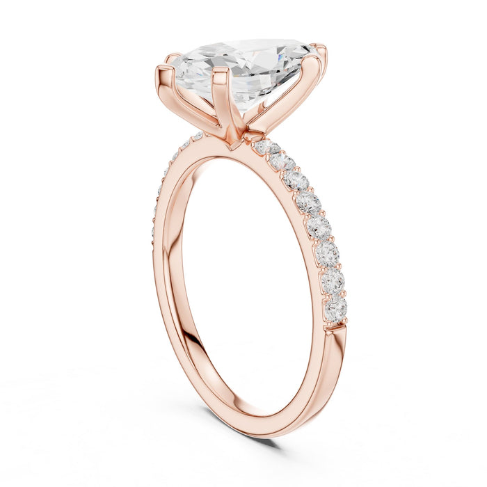 Marquise Lab Grown Diamond Pave Engagement Ring yellow gold video
