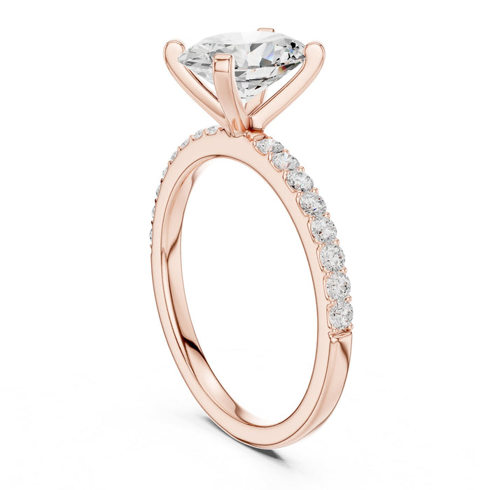 Oval Lab Grown Diamond Pave Engagement Ring yellow gold video
