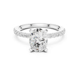 Oval Lab Grown Diamond Pave Engagement Ring
