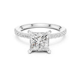 Princess Lab Grown Diamond Pave Engagement Ring