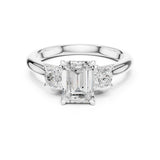 Emerald Lab Grown Diamond Three-Stone Engagement Ring