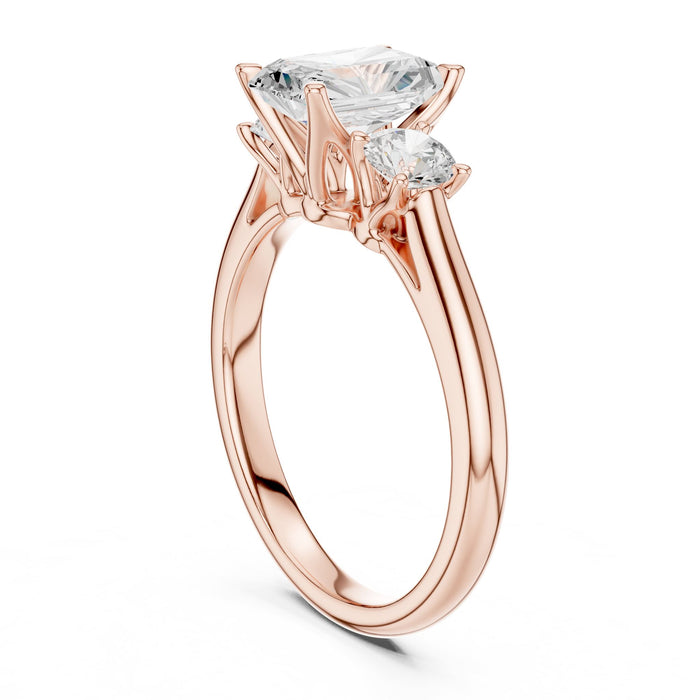 emerald Lab Grown Diamond Three-Stone Engagement Ring yellow gold video