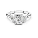 emerald Lab Grown Diamond Three-Stone Engagement Ring