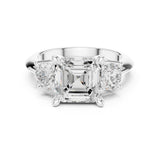 Asscher Lab Grown Diamond Three-Stone Engagement Ring