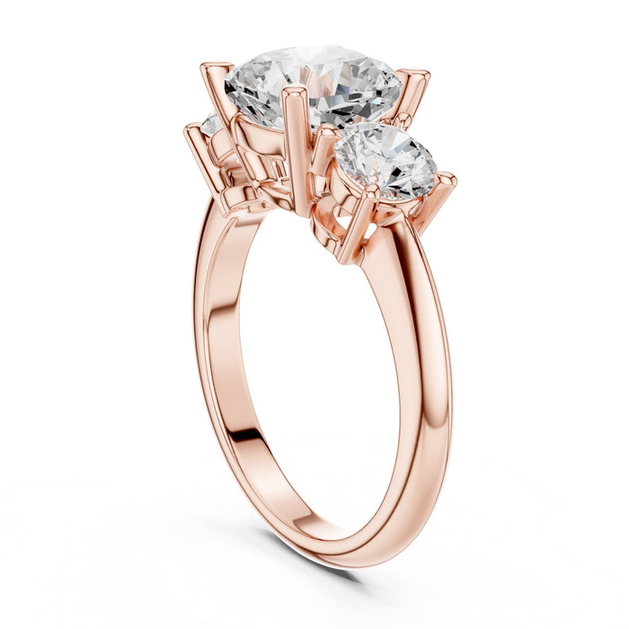 Cushion Lab Grown Diamond Three-Stone Engagement Ring yellow gold video
