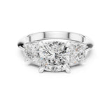 Cushion Lab Grown Diamond Three-Stone Engagement Ring
