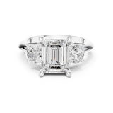 Emerald Lab Grown Diamond Three-Stone Engagement Ring