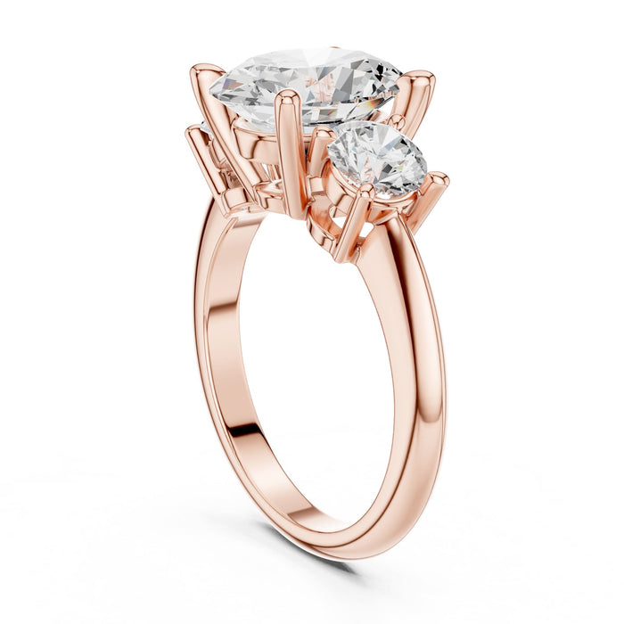 Oval Lab Grown Diamond Three-Stone Engagement Ring yellow gold video