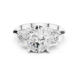Oval Lab Grown Diamond Three-Stone Engagement Ring