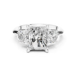 Emerald Lab Grown Diamond Three-Stone Engagement Ring